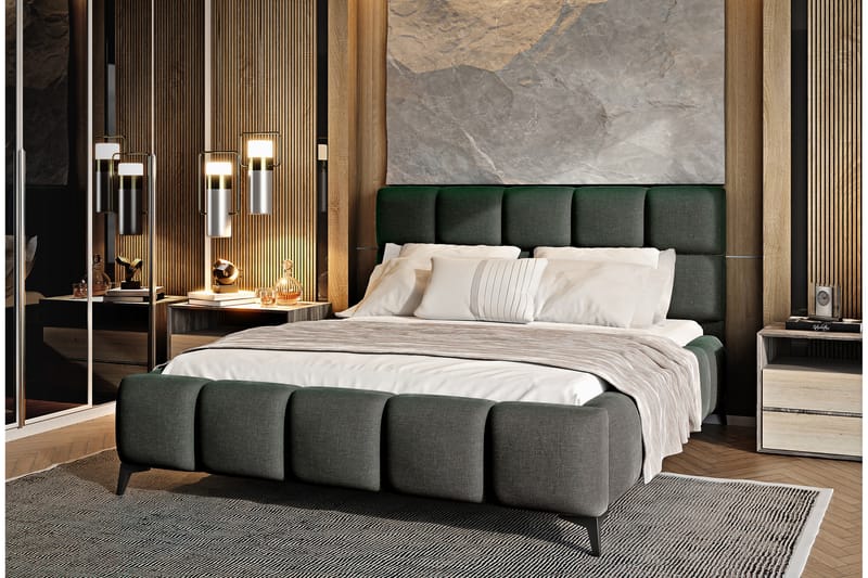 Sängram Kanika med Förvaring 180x200 cm - Mörkgrå - Möbler - Säng - Sängram & sängstomme