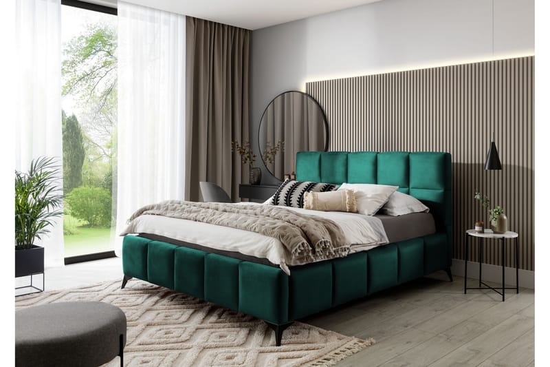 Sängram Kanika med Förvaring 180x200 cm - Turkos - Möbler - Säng - Sängram & sängstomme