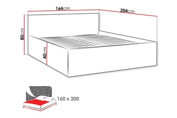 Sängram Kintore 160x200 cm - Vit - Möbler - Säng - Sängram & sängstomme