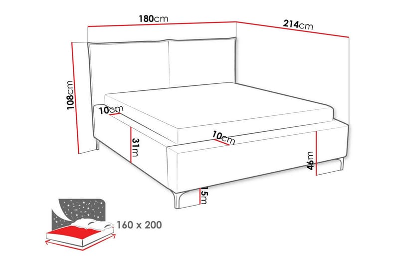 Sängram Knocklong 160x200 cm - Sängram & sängstomme