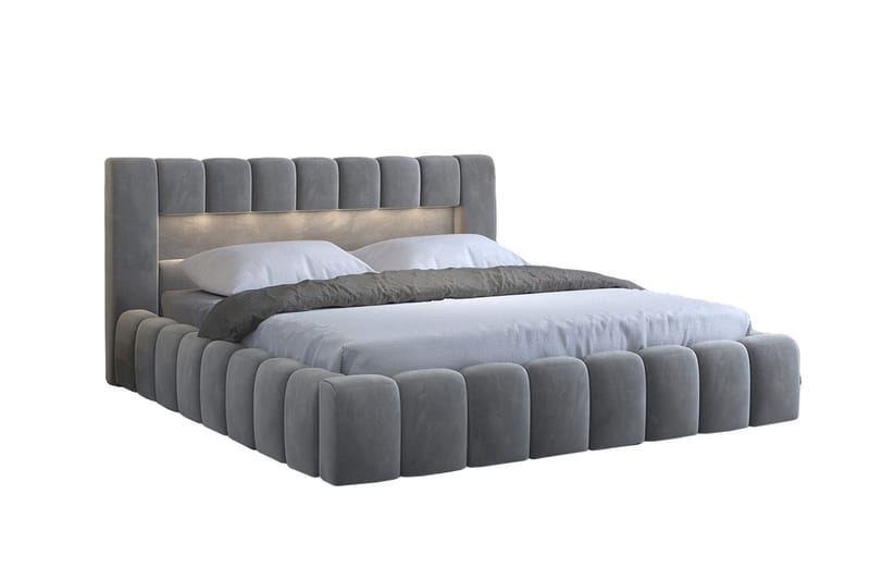 Sängram Lacolle med Förvaring 140x200 cm - Mörkgrå - Möbler - Säng - Sängram & sängstomme