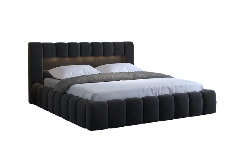 Sängram Lacolle med Förvaring 140x200 cm - Mörkgrå - Möbler - Säng - Sängram & sängstomme