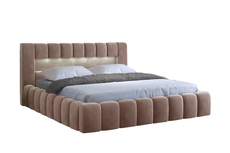 Sängram Lacolle med Förvaring 140x200 cm - Rosa - Möbler - Säng - Sängram & sängstomme
