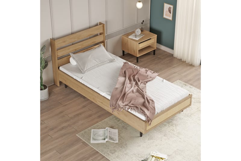Sängram Liyakat 90x200 cm - Brun - Möbler - Säng - Sängram & sängstomme