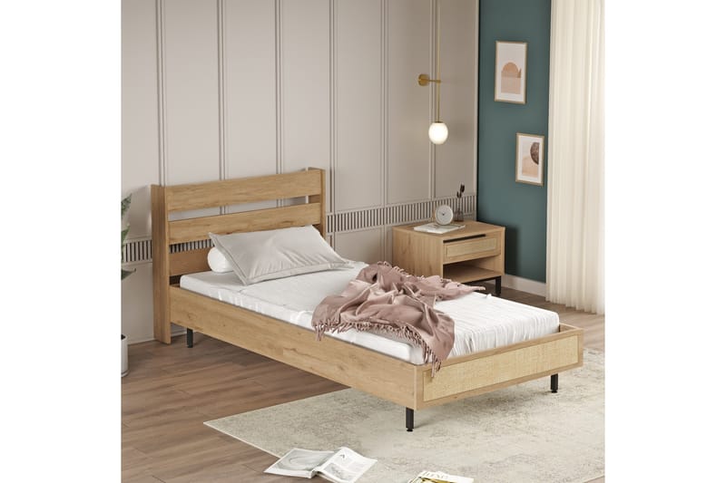 Sängram Liyakat 90x200 cm - Brun - Möbler - Säng - Sängram & sängstomme