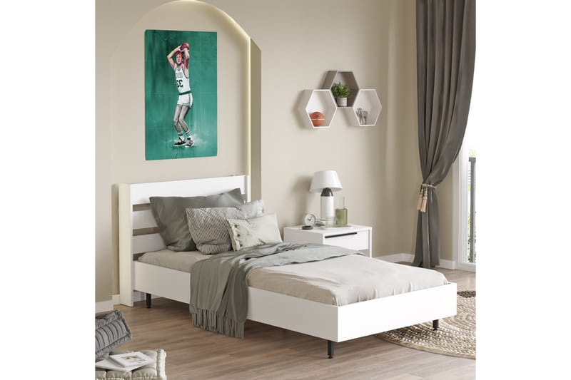 Sängram Liyakat 90x200 cm - Vit - Möbler - Säng - Sängram & sängstomme