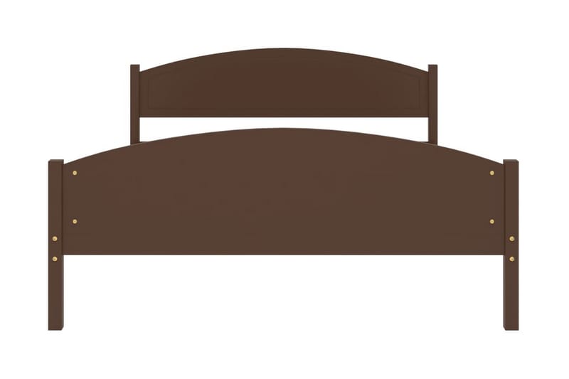 Sängram mörkbrun massiv furu 160x200 cm - Mörkbrun - Sängram & sängstomme