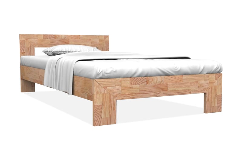Sängram massiv ek 160x200 cm - Brun - Sängram & sängstomme