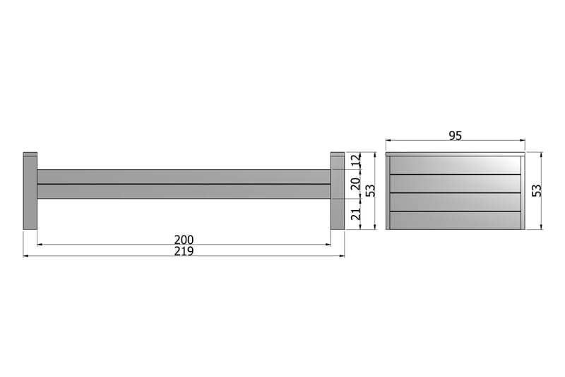 Sängram Mitchel 90x200 - Grå Tall - Möbler - Säng - Sängram & sängstomme