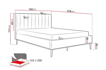 Sängram Montrase 160x200 cm - Cream - Möbler - Säng - Sängram & sängstomme