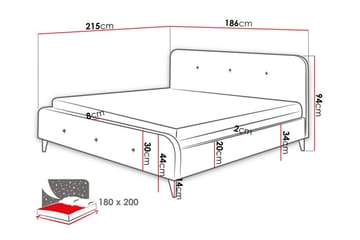 Sängram Montrase 180x200 cm - Grå - Möbler - Säng - Sängram & sängstomme