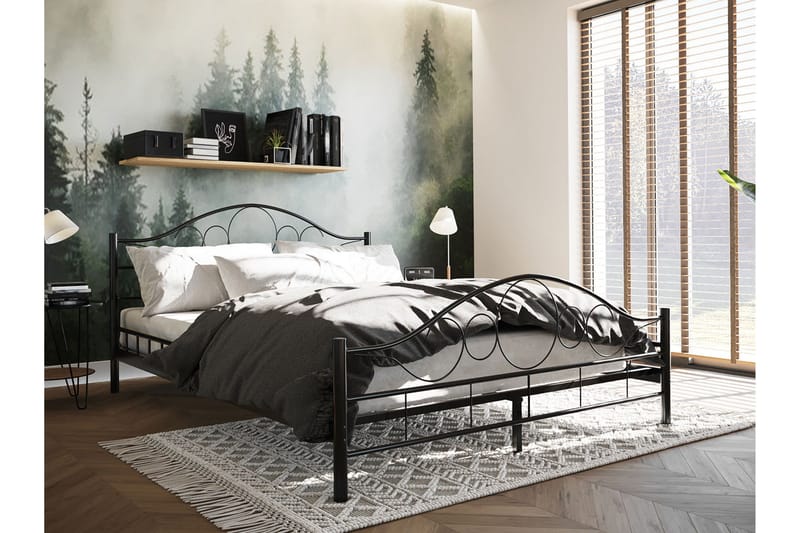 Sängram NOREMI 160x200 - Svart - Möbler - Säng - Sängram & sängstomme