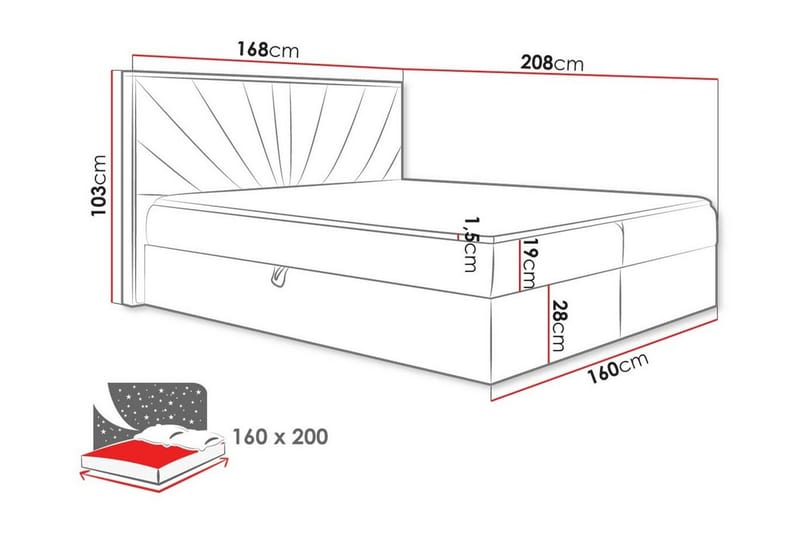 Sängram Oberting 160x200 cm - Möbler - Säng - Sängram & sängstomme