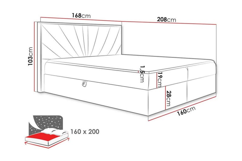 Sängram Oberting 160x200 cm - Möbler - Säng - Sängram & sängstomme
