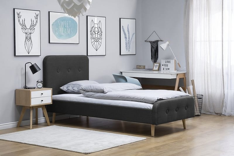 Sängram Rennes 90x200 cm - Grå - Möbler - Säng - Sängram & sängstomme