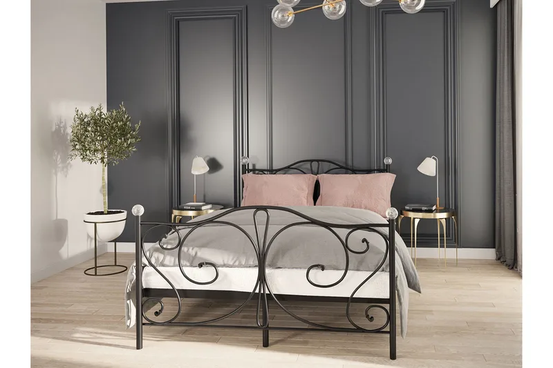 Sängram ROLEMI 120x200 - Svart - Möbler - Säng - Sängram & sängstomme