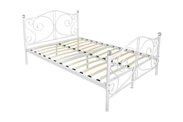 Sängram ROLEMI 140x200 - Vit - Möbler - Säng - Sängram & sängstomme