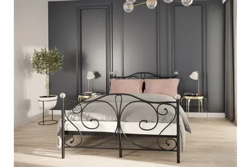 Sängram ROLEMI 90x200 - Svart - Möbler - Säng - Sängram & sängstomme