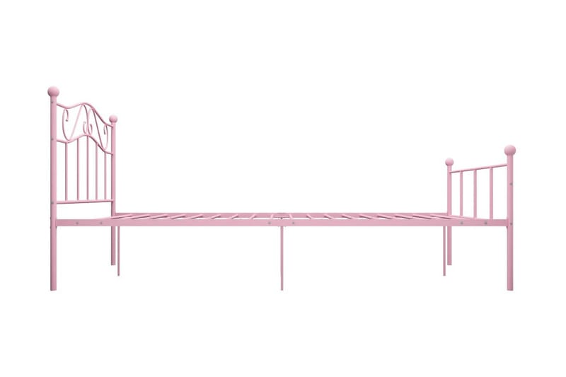 Sängram rosa metall 160x200 cm - Rosa - Sängram & sängstomme