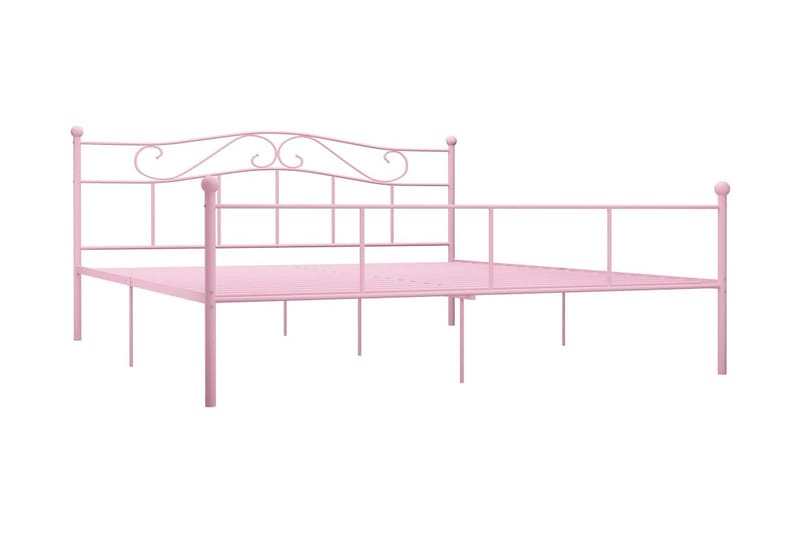 Sängram rosa metall 180x200 cm - Rosa - Sängram & sängstomme