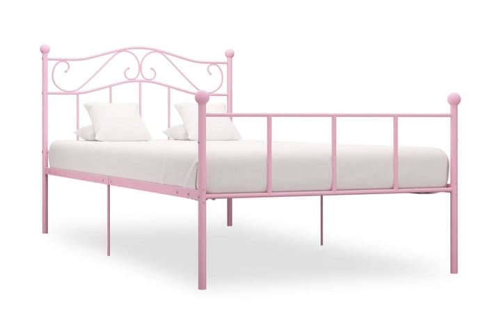 Sängram rosa metall 90x200 cm - Sängram & sängstomme