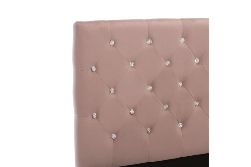 Sängram rosa tyg 140x200 cm - Rosa - Sängram & sängstomme