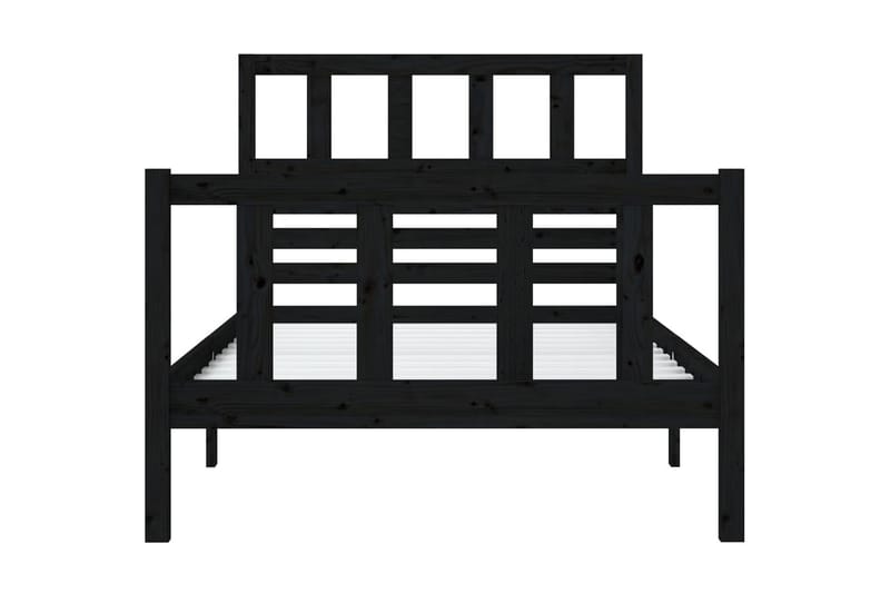 Sängram svart massivt trä 90x200 cm enkelsäng - Svart - Sängram & sängstomme