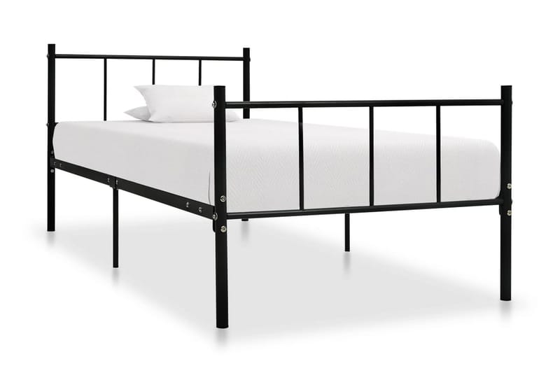 Sängram svart metall 90x200 cm - Svart - Sängram & sängstomme