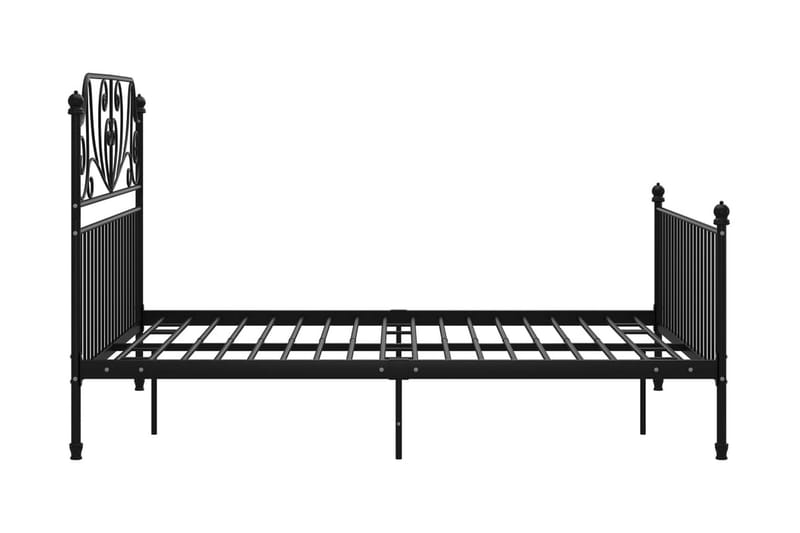 Sängram svart metall och plywood 140x200 cm - Svart - Sängram & sängstomme
