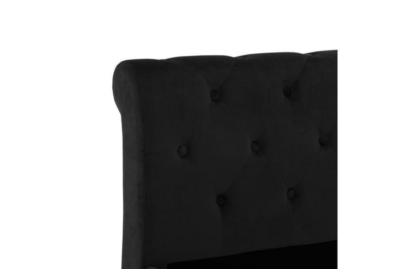 Sängram svart sammet 140x200 cm - Svart - Sängram & sängstomme