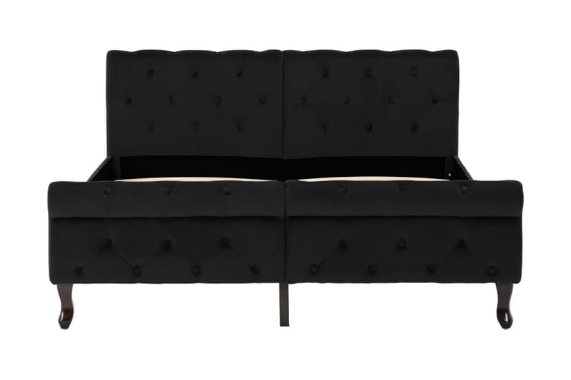 Sängram svart sammet 140x200 cm - Svart - Sängram & sängstomme