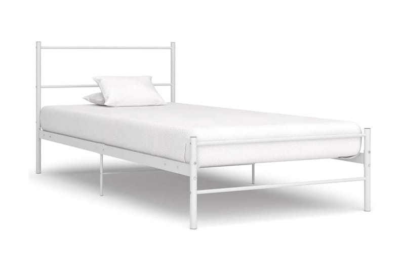 Sängram vit metall 100x200 cm - Vit - Sängram & sängstomme