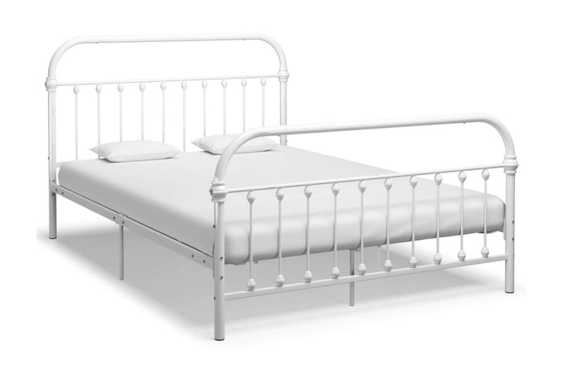 Sängram vit metall 120x200 cm - Vit - Sängram & sängstomme