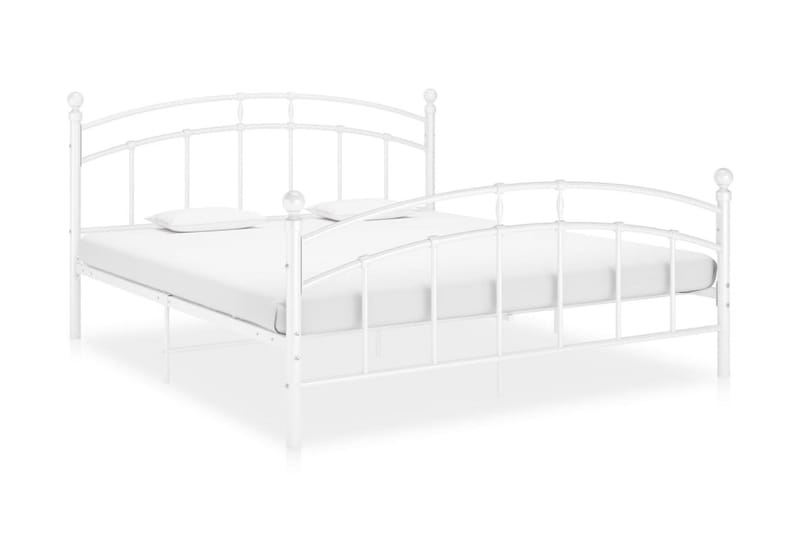 Sängram vit metall 160x200 cm - Vit - Sängram & sängstomme