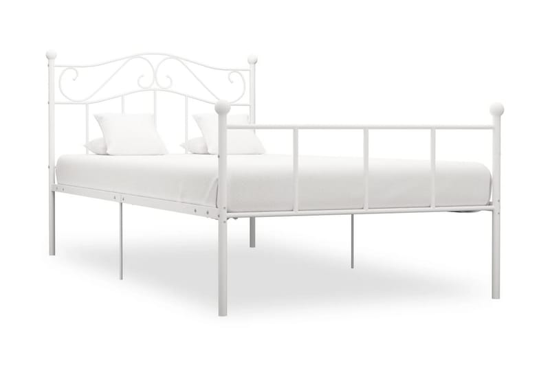 Sängram vit metall 90x200 cm - Vit - Sängram & sängstomme