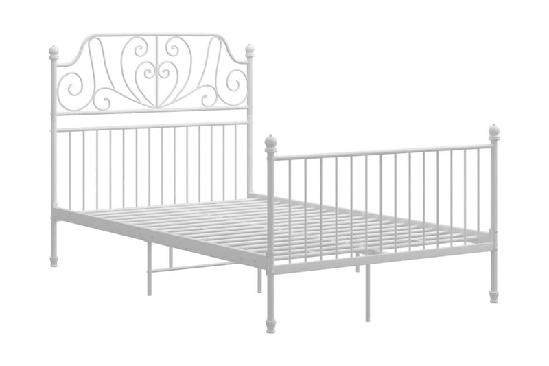 Sängram vit metall och plywood 120x200 cm - Vit - Sängram & sängstomme