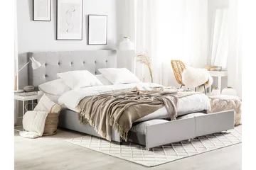 Sandrick Kontinentalsäng med Förvaring 160x200 - Grå - Möbler - Säng - Sängram & sängstomme