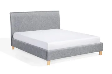 Sennez Komplett Sängpaket – Dubbelsäng 160x200 cm i Tyg med Sänggavel + Bäddmadrass - Grå - Möbler - Säng - Sängram & sängstomme