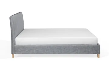 Sennez Komplett Sängpaket – Dubbelsäng 160x200 cm i Tyg med Sänggavel + Bäddmadrass - Grå - Möbler - Säng - Sängram & sängstomme