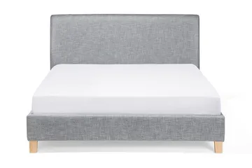 Sennez Komplett Sängpaket – Dubbelsäng 160x200 cm i Tyg med Sänggavel + Bäddmadrass - Grå - Möbler - Säng - Sängram & sängstomme