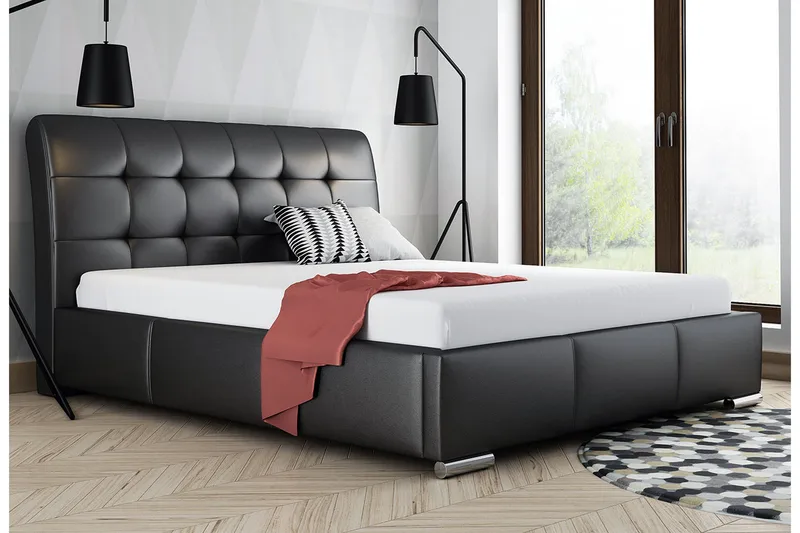 Stavanger Säng med Förvaring140x200 cm - Svart - Möbler - Säng - Sängram & sängstomme