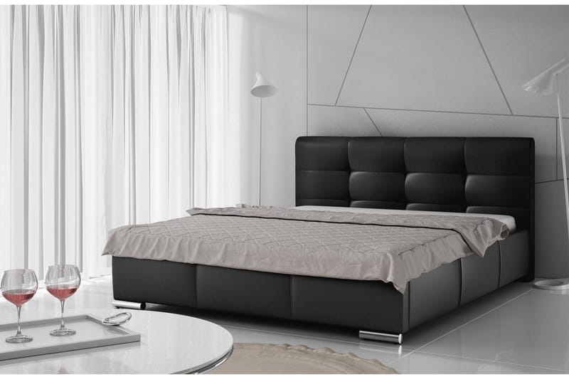 Strandrud Säng 140x200  Svart - Svart - Möbler - Säng - Sängram & sängstomme