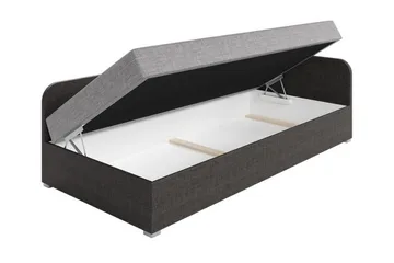 Unona Sängram 90x200 cm i Tyg med Förvaring + Sängmadrass - Röd|Svart - Möbler - Säng - Sängram & sängstomme