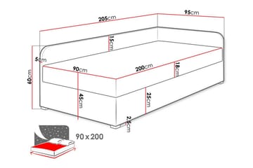 Unona Sängram 90x200 cm - Möbler - Säng - Sängram & sängstomme