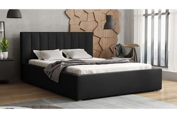 Valasco Sängram med Förvaring 120x200 cm i Tyg med Sänggavel - Svart - Möbler - Säng - Sängram & sängstomme