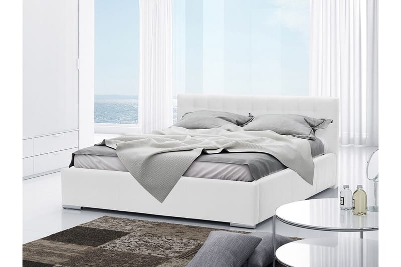 Vento Sängram med Förvaring 140x200 - Vit - Möbler - Säng - Sängram & sängstomme