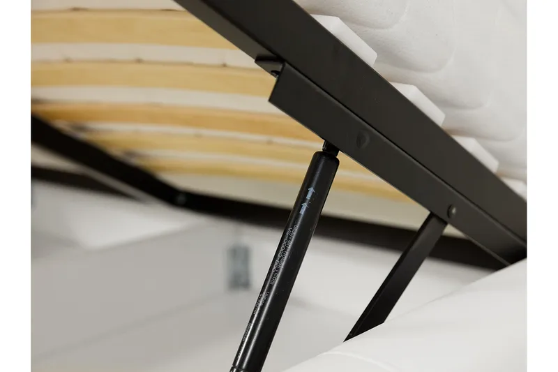 Veslbu Komplett Sängpaket 160x200 cm i Konstläder med Förvaring och Sänggavel + Bäddmadrass - Vit - Möbler - Säng - Säng med förvaring