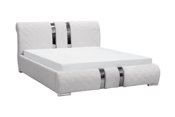 Veslbu Komplett Sängpaket 160x200 cm i Konstläder med Förvaring och Sänggavel + Bäddmadrass - Vit - Möbler - Säng - Säng med förvaring