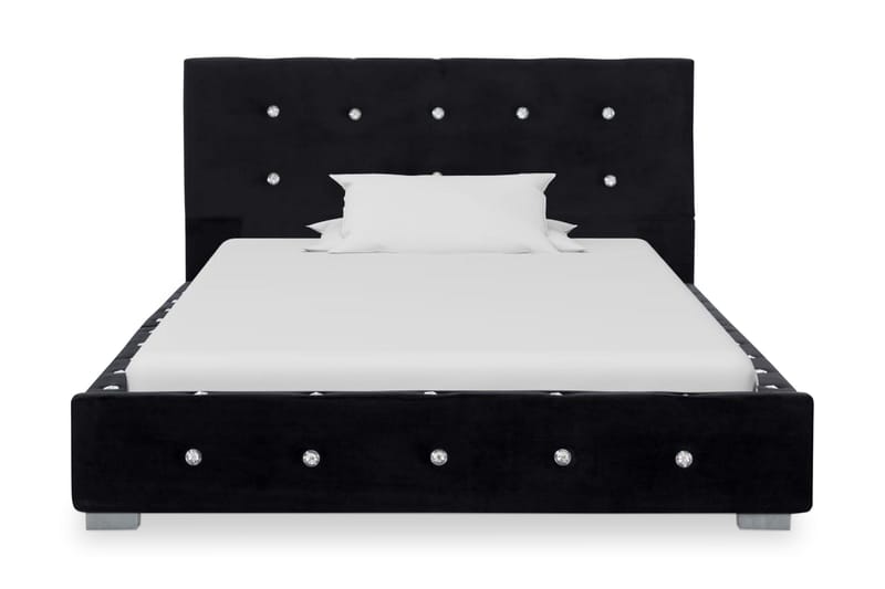Sängram svart sammet 140x200 cm - Sängram & sängstomme