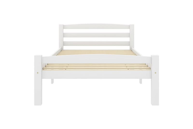Sängram vit massiv furu 100x200 cm - Sängram & sängstomme
